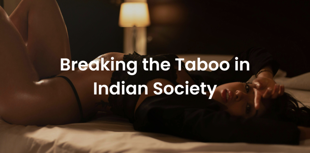 Woman in lingerie lying on bed in dim lighting, symbolizing female empowerment and sexual wellness - breaking the taboo of masturbation in Indian society